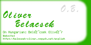 oliver belacsek business card